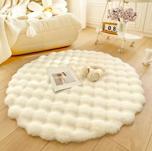 Textured circle rug